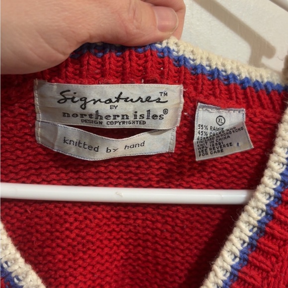 Vintage Northern Isles Handknit Grannycore Sweater XL Coastal Cruise Knit - Picture 3 of 5